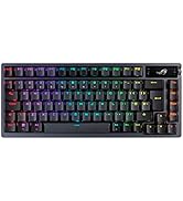 ASUS ROG Azoth 75% Kablosuz DIY Özel Oyun Klavyesi, OLED ekran, Conta Montajı, Üç Katmanlı D...