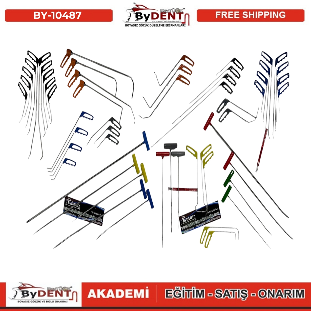 pdr, tools, göçük, düzeltme, kuşak arası, boyasız göçük, boyasız göçük düzeltme, pdr tools, otomalzemeal, bydent, göçük düzeltme ekipmanı,