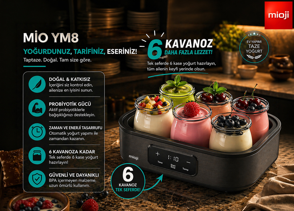 Mioji YM8 Probiyotik Yoğurt & Kefir Yoğurt Yapma Makinesi Fiyatı