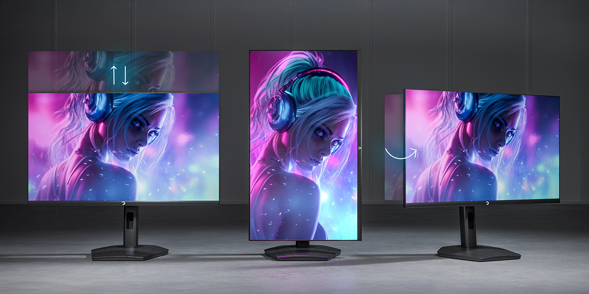 GamePower Lunis L20 24″ 240Hz 0.5Ms VA FHD RGB Pivot Gaming Monitör (Ölü Pikselde Anında Değişim)