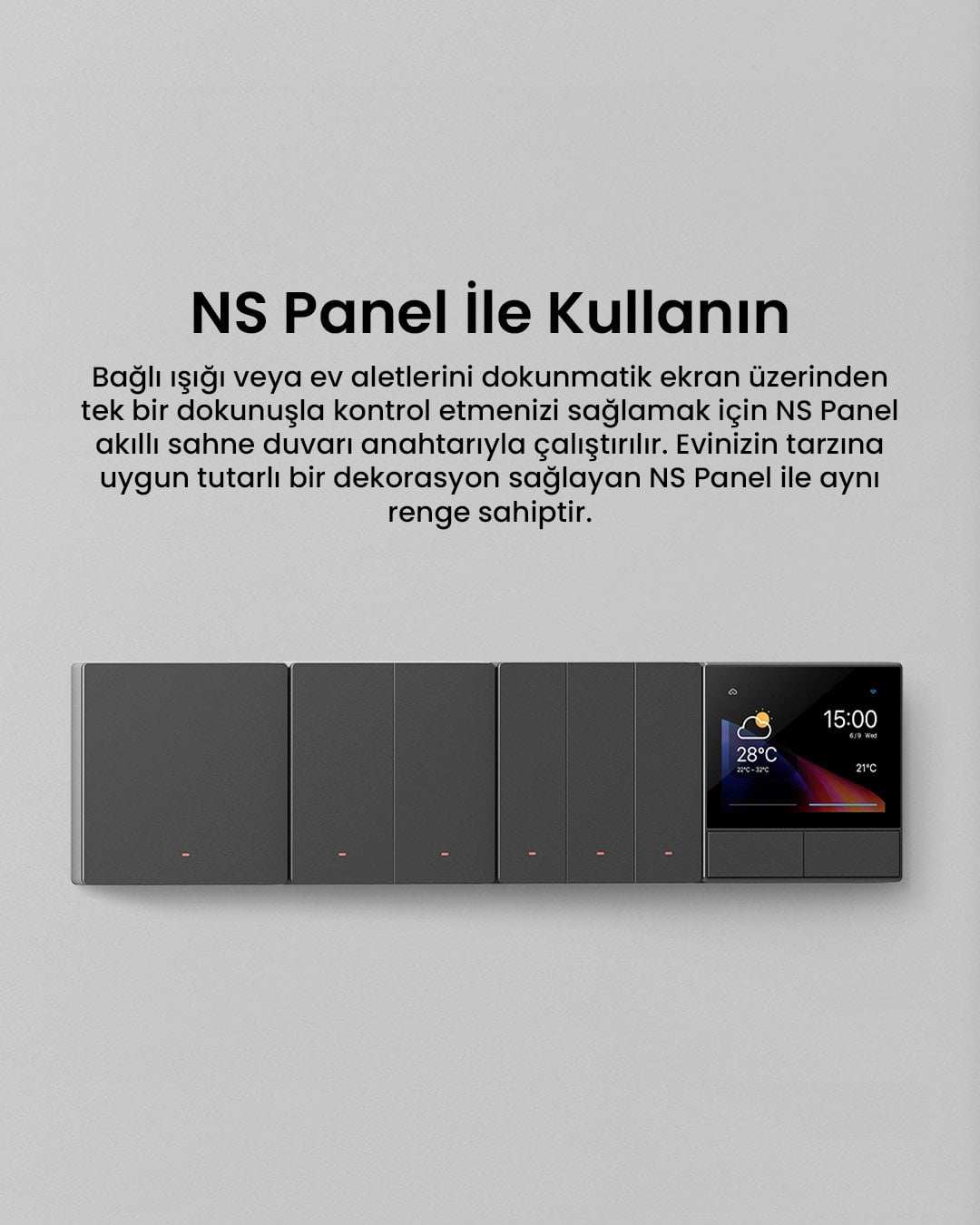 SONOFF M5 Matter Koyu Gri Akıllı Duvar Anahtarı