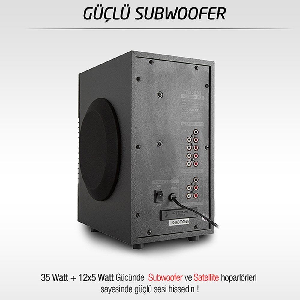 Mikado MD-856BT USB-SD-FM Destekli Multimedya 5+1 Bluetooth Speaker