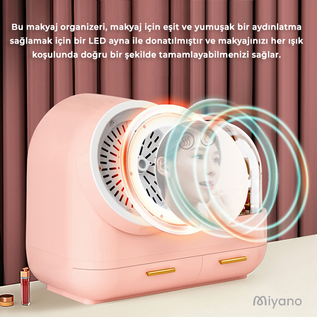 Miyano S50 FAN Makyaj Organizer Seti (Pembe)