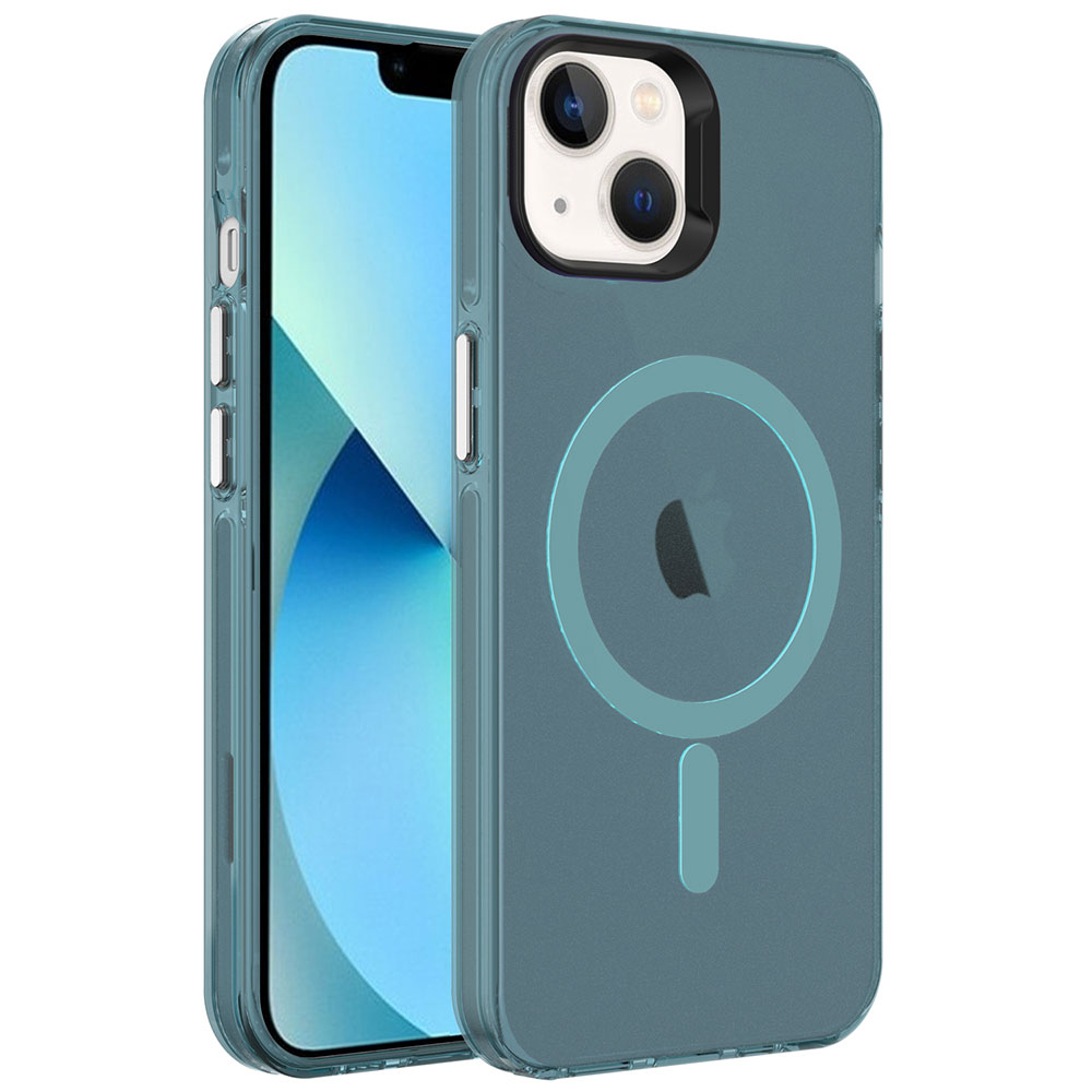 Apple iPhone 14 Kılıf Zore M-safe Şarj Özellikli Buzlu Transparan C-Pro Sert Kapak - 7