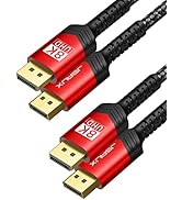 JSAUX 8K DisplayPort Cable 2 Pack, DP Cable 6.6ft（8K@60Hz, 2K@240Hz, 4K@144Hz, 32.4Gbps）, Display...