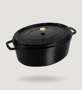 Toz dökme demir kızartma tavası/Cocotte, oval 33 cm, 6,7 l, optimum nemlendirme için aromalı ferahlatıcı fonksiyon.