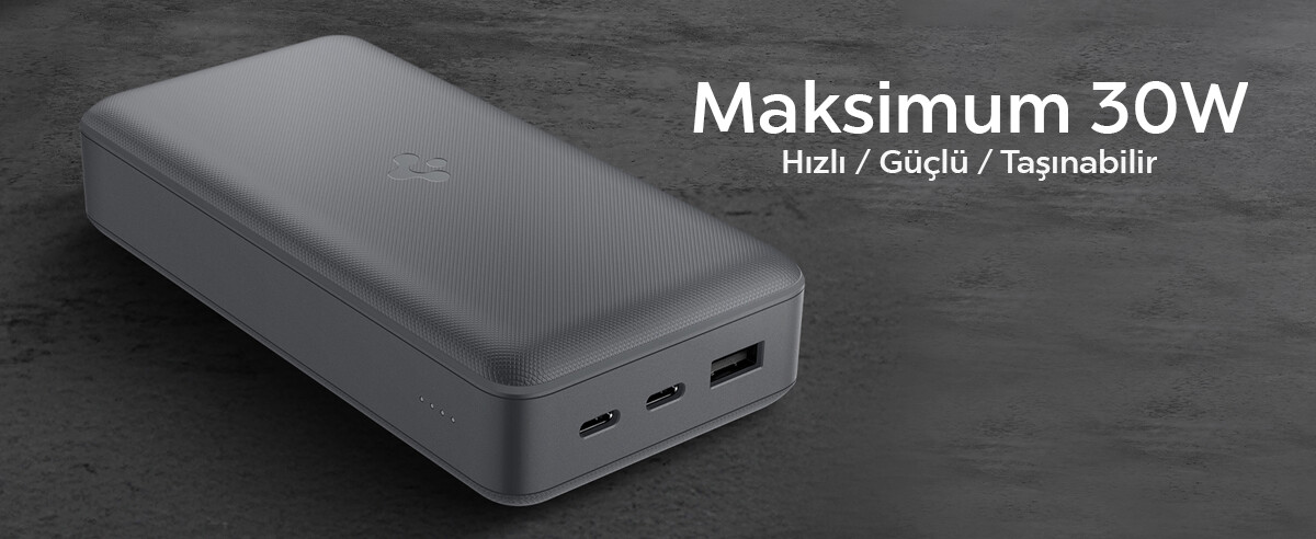 Maksimum 30W, Taşıması Kolay, Şarjı Hızlı