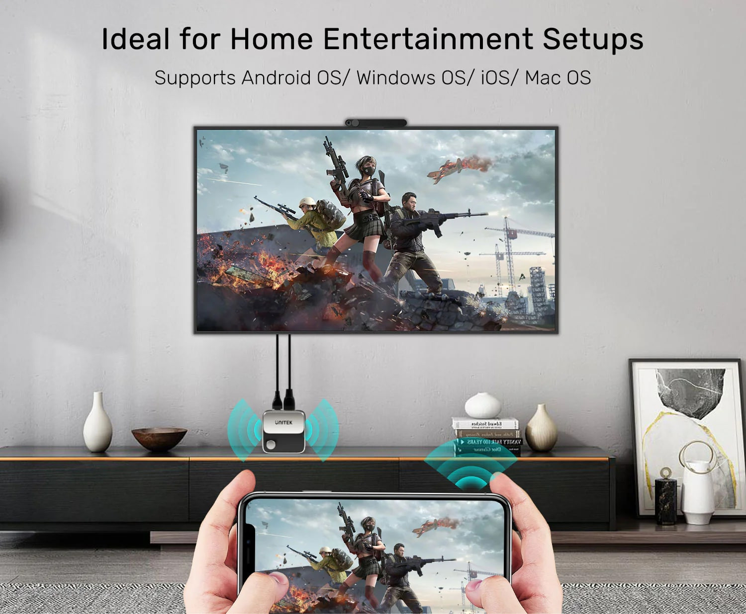 Unitek 4K Kablosuz Görüntü Aktarım Cihazı