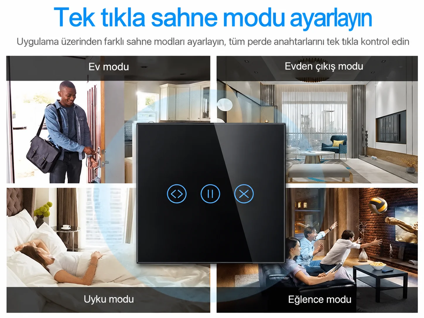 KRSC-Z102 Tuya Zigbee Perde Panjur Anahtarı hassas dokunmatik kontrol