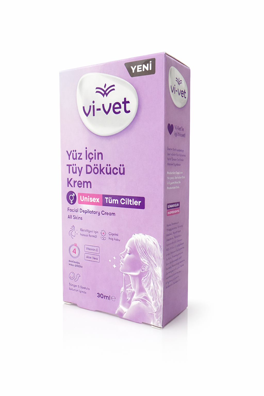 Vi-vet Yüz İçin Tüy Dökücü Krem 30ml Unisex Kutu