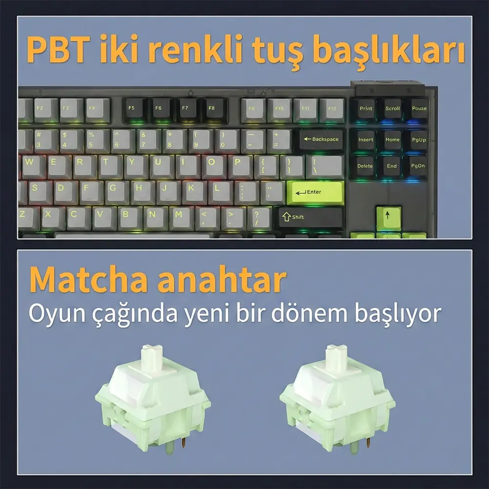 Matcha Switches and Keycaps