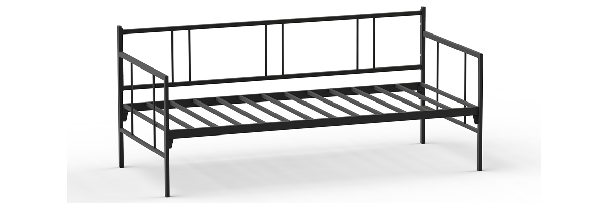 Forte Daybed Tek Kişilik Siyah Sedir Metal Karyola