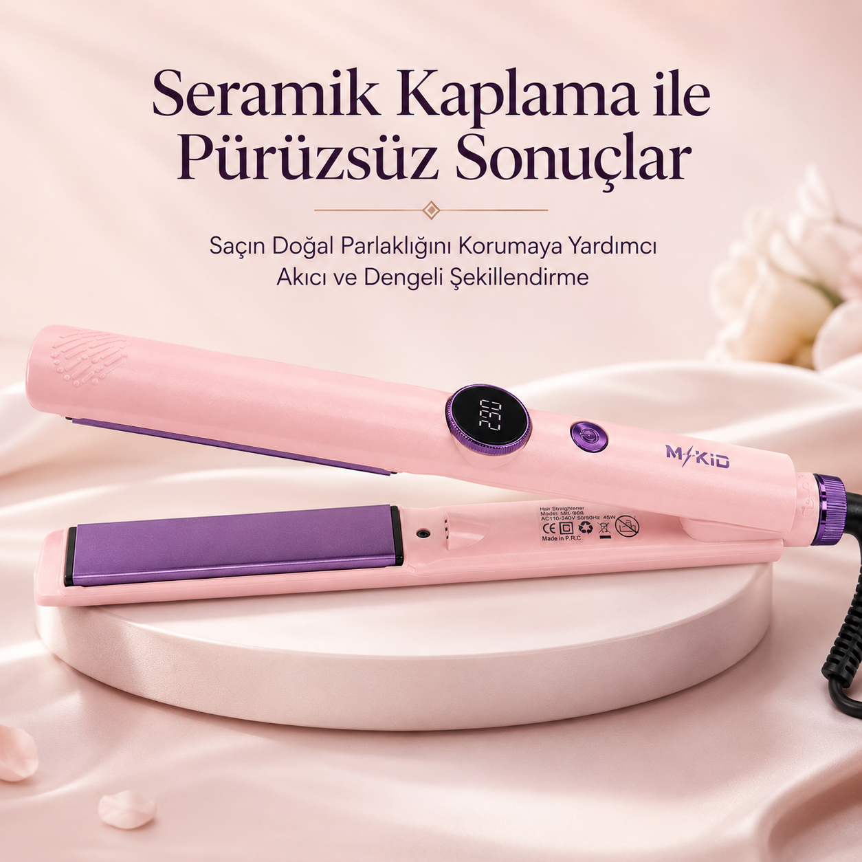 MKIO saç düzleştirici mor seramik kaplama plakalar pürüzsüz şekillendirme