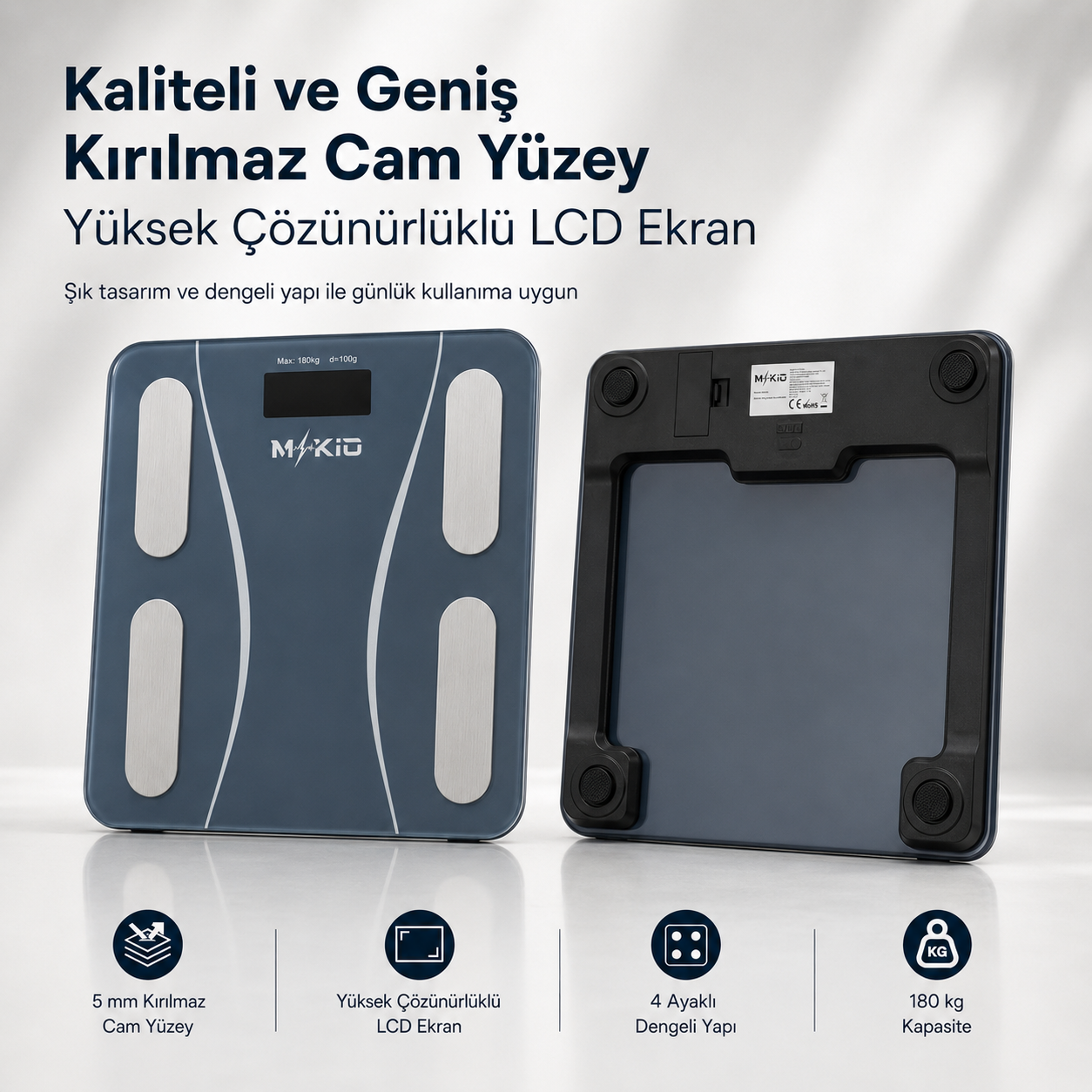 MKİO akıllı vücut analiz baskülü premium ürün görseli
