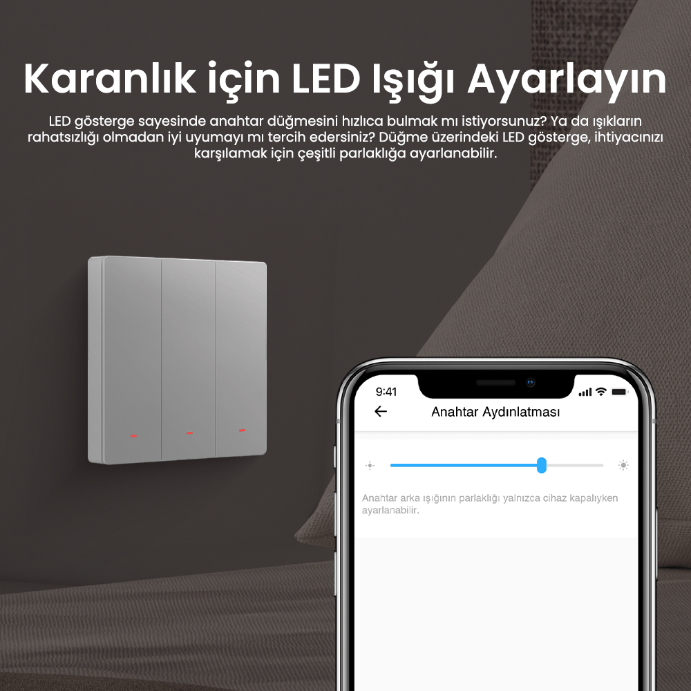 M5-3C-80W Beyaz Akıllı Duvar Anahtarı