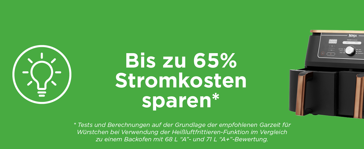 Ninja Foodi MAX Dual Zone Heißluftfritteuse Kupfer/Schwarz, AF400EUCP