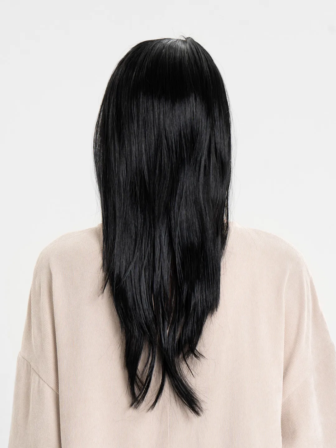 ANKAVERSE® Siyah Renk Uzun Parti Peruğu detay