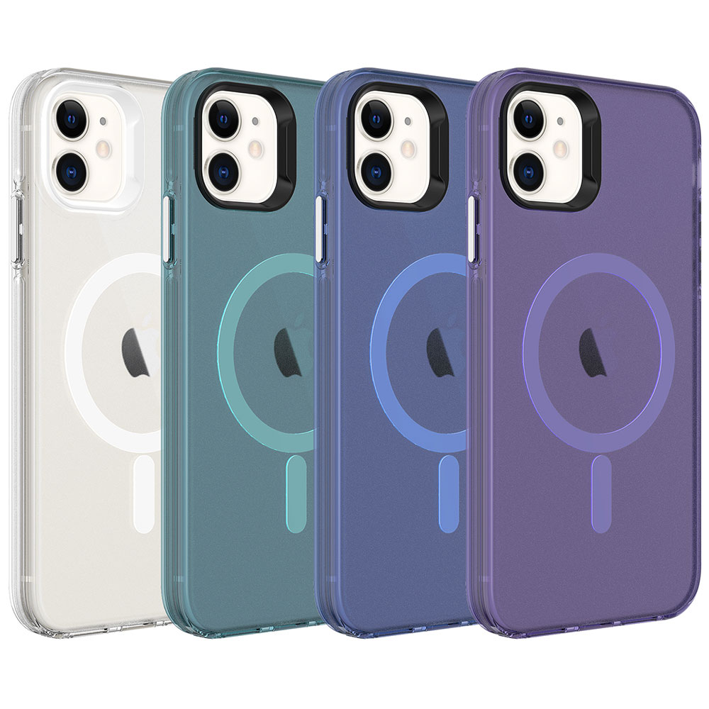 Apple iPhone 11 Kılıf Zore M-safe Şarj Özellikli Buzlu Transparan C-Pro Sert Kapak - 8
