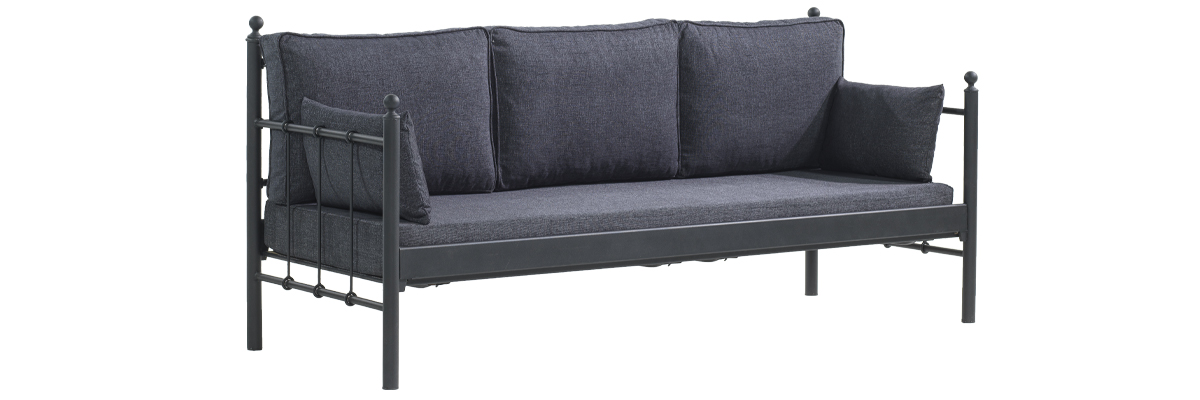Lalas Dk Metal Sofa Sedir 70x200 Siyah-Antrasit