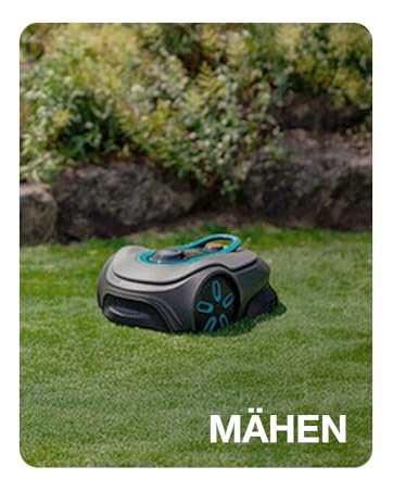 Metin "biçme" şeklindedir. Çim biçme robotu, bahçe arka planlı yeşil çim üzerinde çalışır ve otomatik biçme fonksiyonunu gösterir.