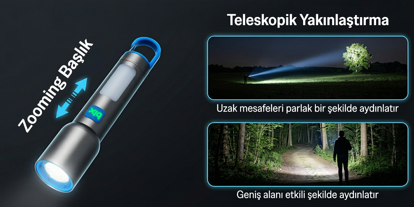 Bix BX1010FL 3 Renk LED Beyaz Mavi Turuncu Zoom Özellikli Fiyatı