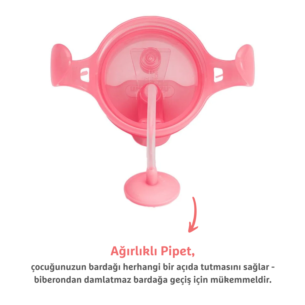Munchkin Tıklama Kilitli Uçlu Pipetli Alıştırma Bardağı, 6AY+, 207ML, Pembe, 1 Adet görsel