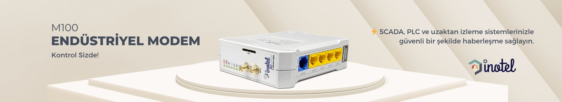 İnotel M100 Endüstriyel Modem Banner