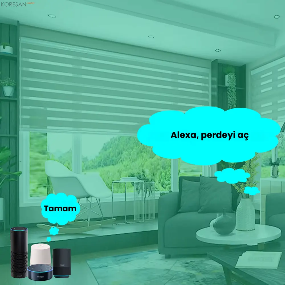 KZP10 Tuya Zigbee Akıllı Store Perde Motoru sesli kontrol ile perde açma kapama özelliği