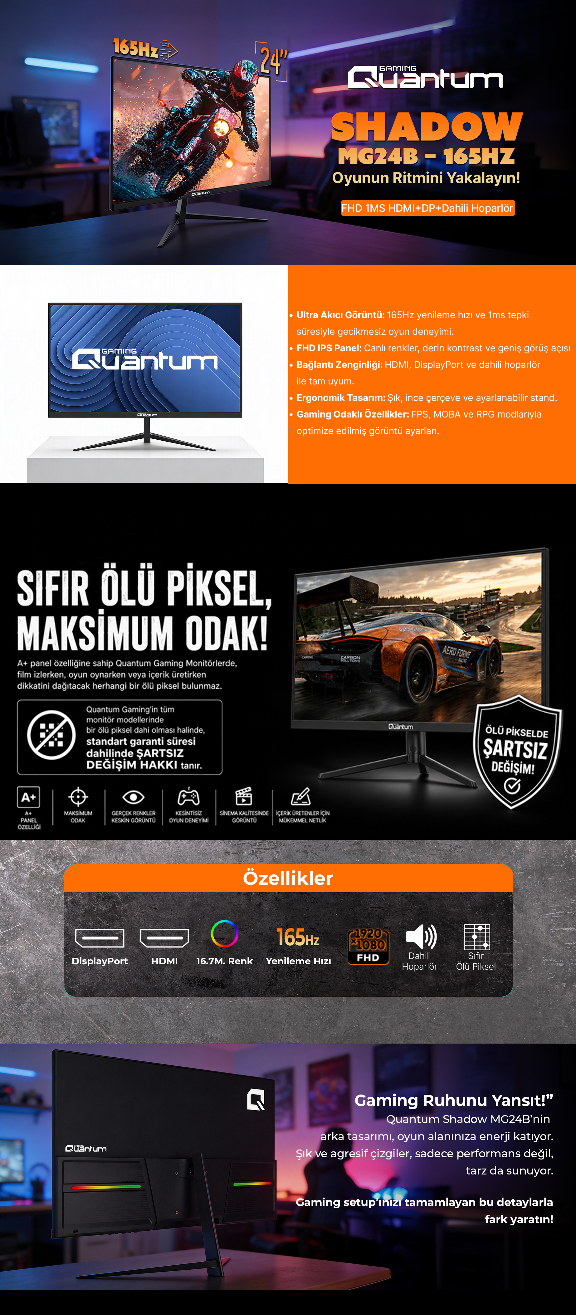 Quantum Gaming Shadow MG24B 165Hz 1ms Fhd IPS 23.8 Flat Fiyatı