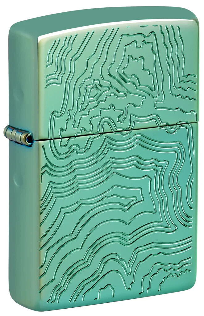 Zippo 48917, Armor, Topographical Map, Deep Carved High Polish Green Lighter,NEW | eBay