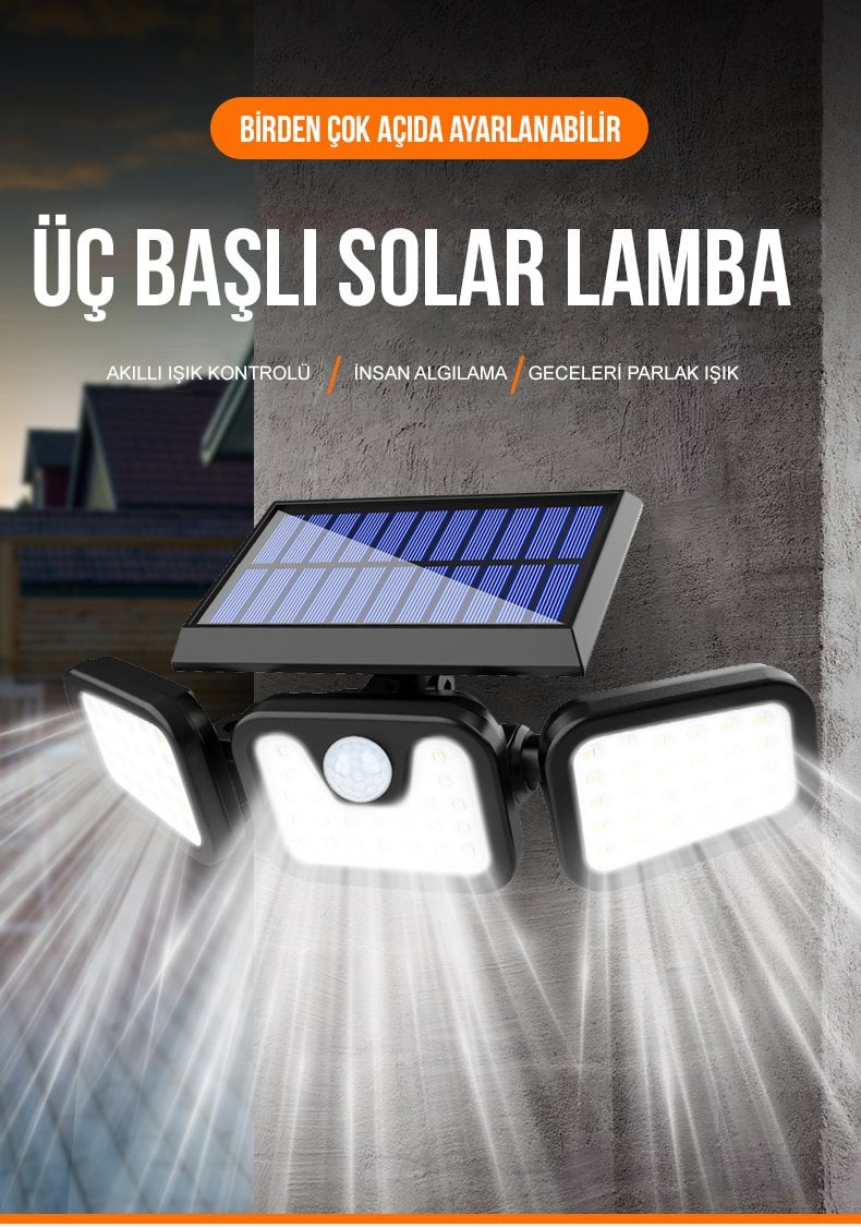  MX-W771A Sensörlü 3 Modlu Ledli Solar Aydınlatmalı Duvar Lambası İçerik