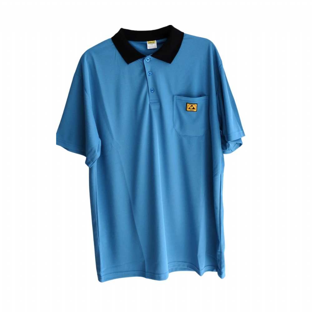 Antistatik Polyester Polo T-Shirt Mavi