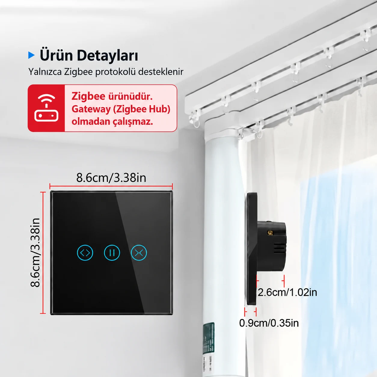 KRSC-Z102 Tuya Zigbee Perde Panjur Anahtarı akıllı zamanlama özelliği