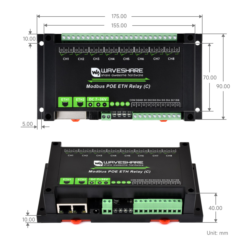 Modbus-POE-ETH-Relay-C-details-size
