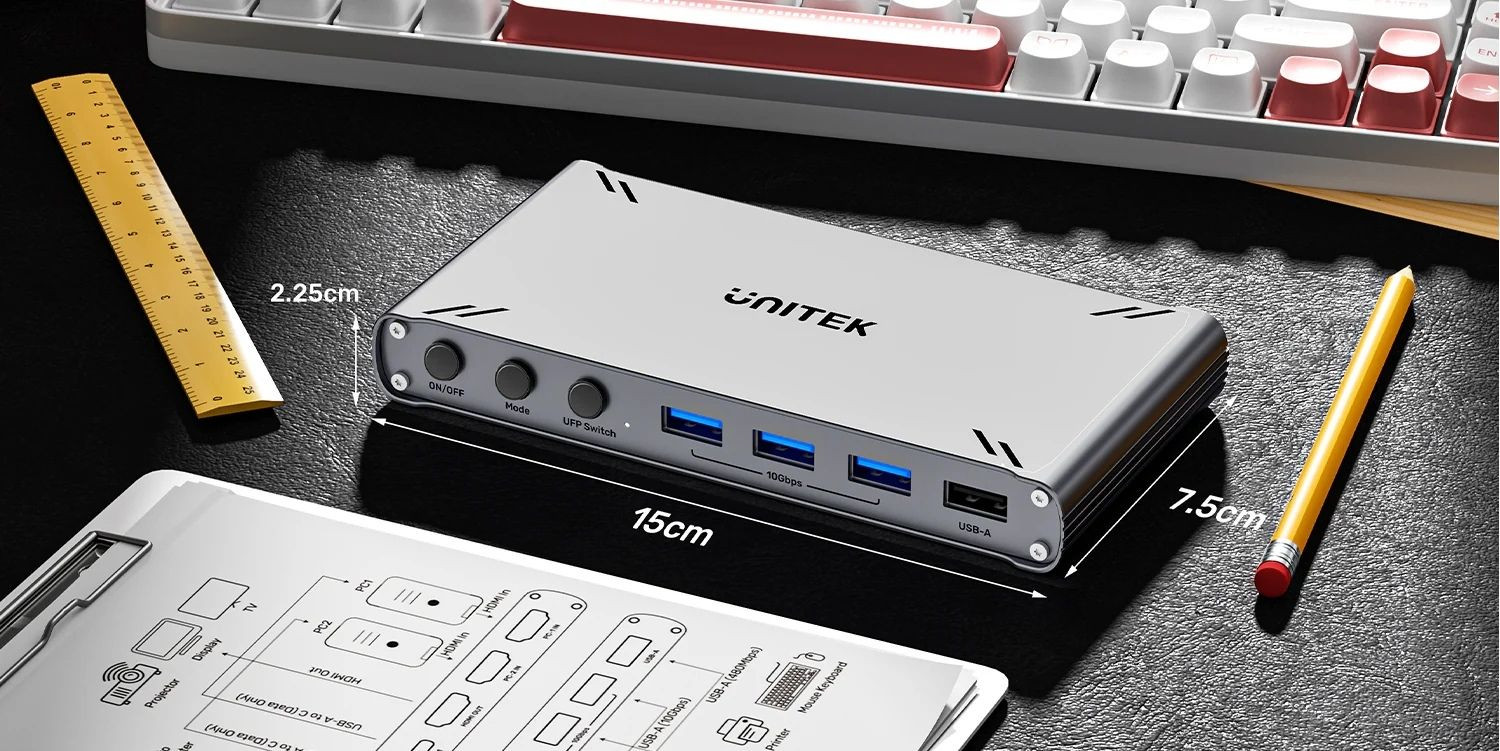 Unitek USB-C 10Gbps HDMI Split-Screen KVM Switch
