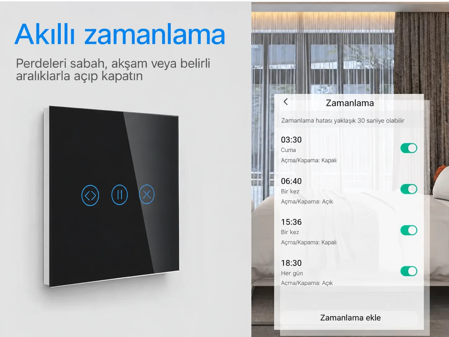 KRSC-Z102 Tuya Zigbee Perde Panjur Anahtarı akıllı sesli kontrol