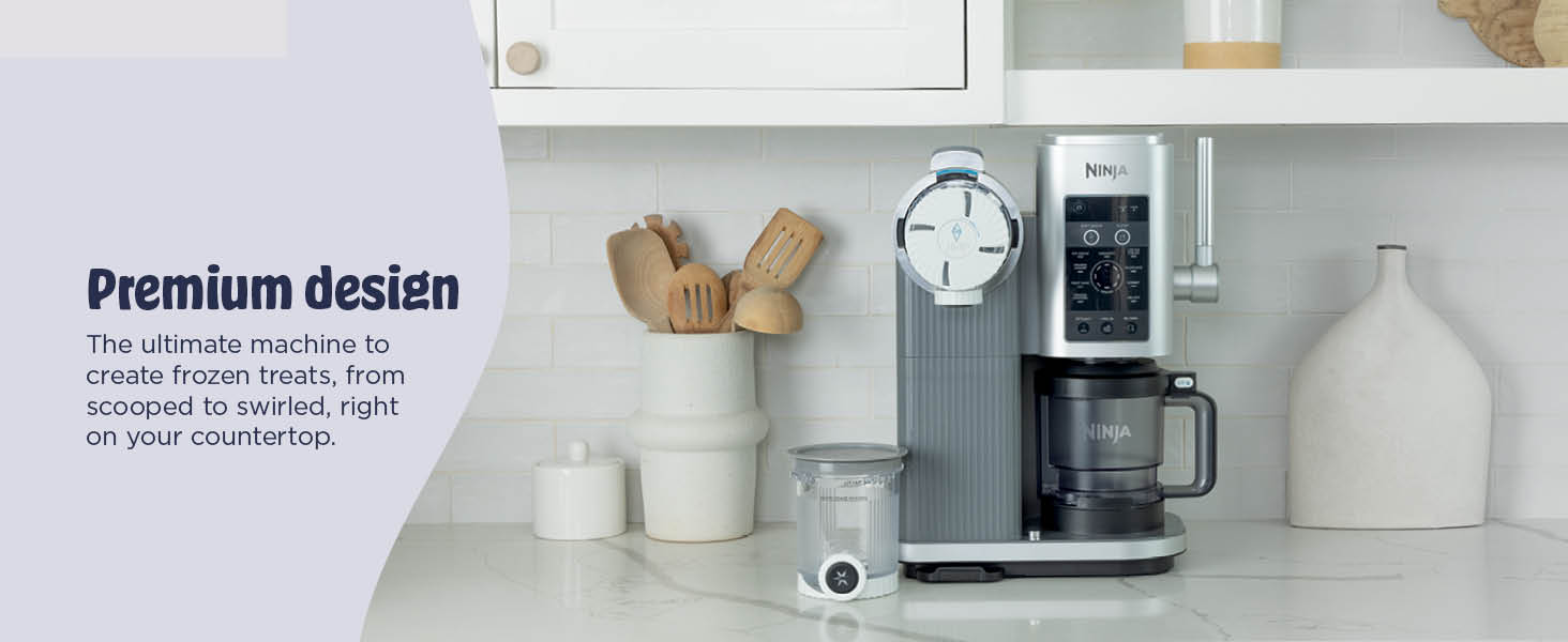 Modern white kitchen countertop with minimalist design showing coffee maker and small appliances with text overlay.