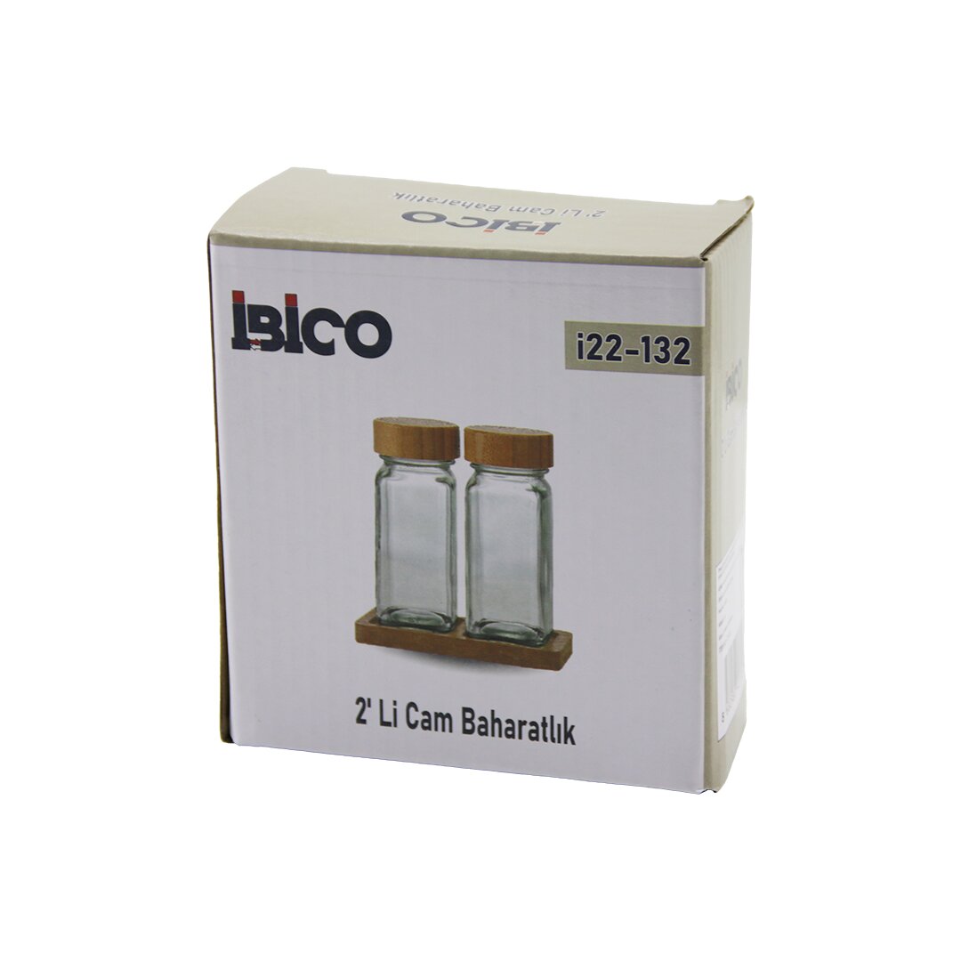 ANKAVERSE® 2PCS Bambu Kapaklı Cam Tuzluk 120ml