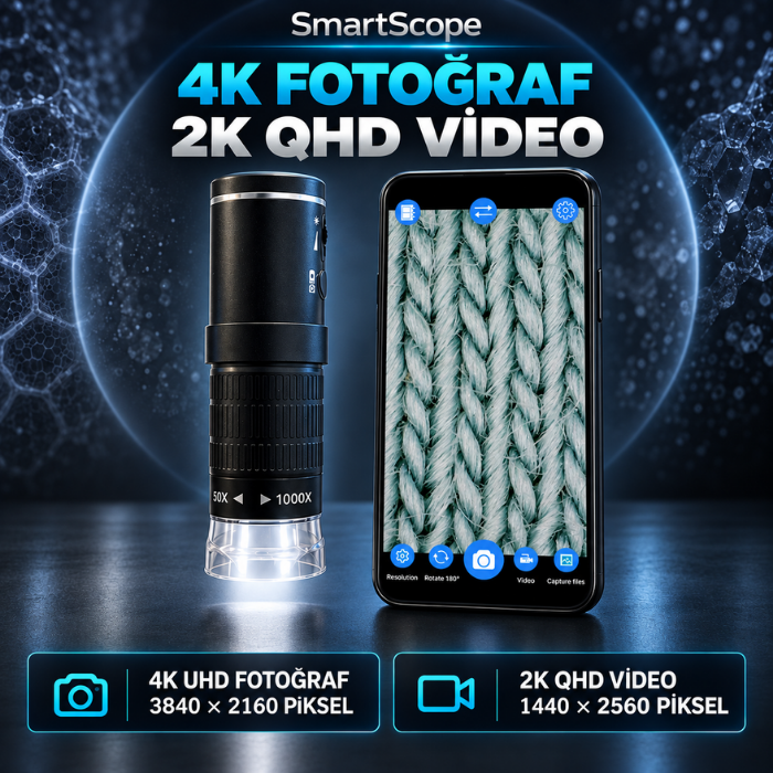 SmartScope 4K fotoğraf ve 2K video özelliği