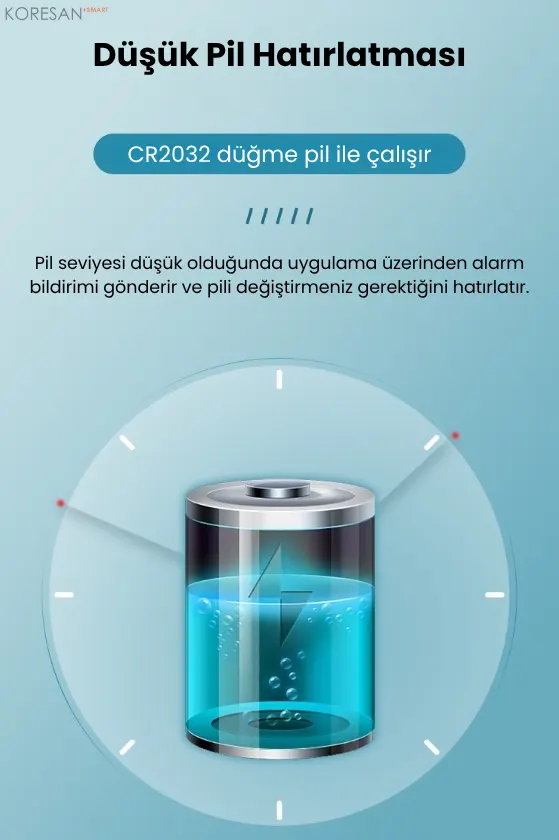 SN-100 Zigbee Mini Ekranlı Akıllı Sıcaklık ve Nem Ölçer düşük pil hatırlatması ve CR2032 pil desteği