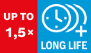 Uzun ömür 1,5x.
