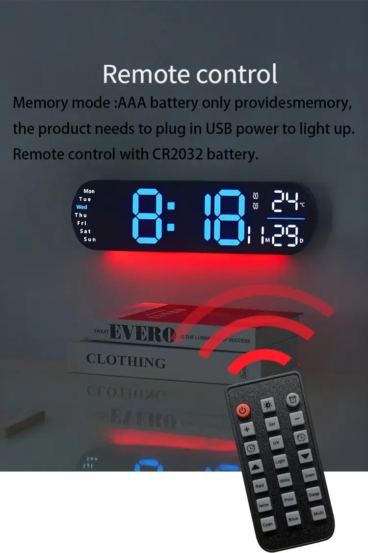 uzaktan kumandalı büyük dijital , çift alarm, yaz uygulaması, 10 seviyeli parlaklık, led gece işığı, usb ile çalışır, kablosuz prizli kullanım, odaları, oturma odaları ofisler için i̇deal ( dahil değildir) ayrıntılar 17