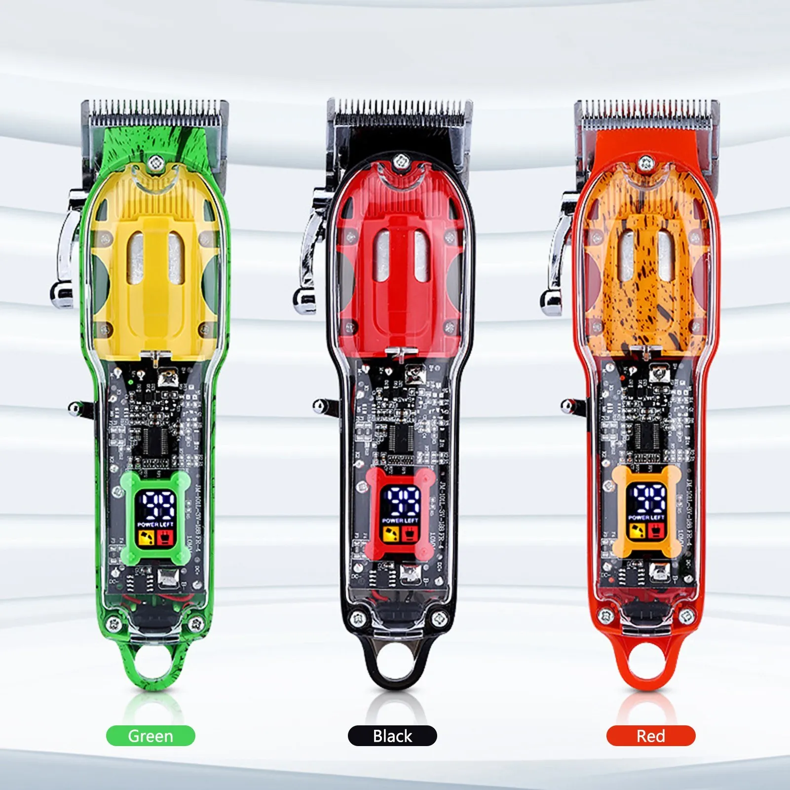 Elektrikli saç düzeltici şeffaf vücut LCD ekran ekran güçlü Motor ayarlanabilir kolu ile düşük gürültü 4 Limit tarak