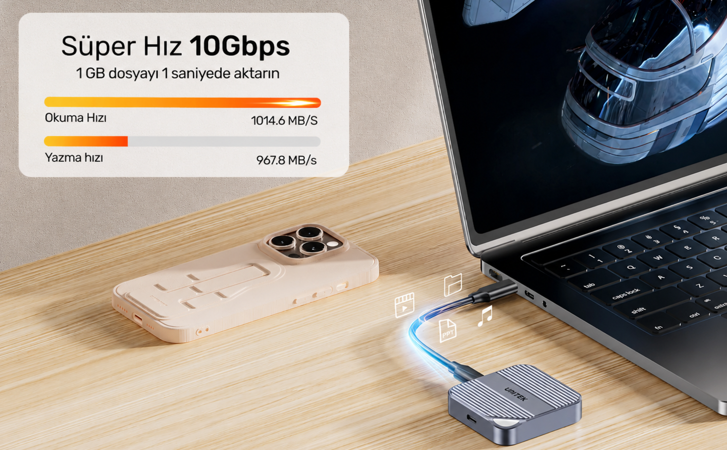 Unitek Manyetik NVMe SSD Kutusu M.2 2230