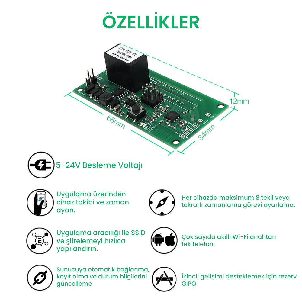 SV 5V-24V Akıllı Röle