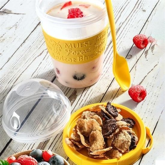 ANKAVERSE Take’n Go Kapaklı Kaşıklı Taşınabilir Yoğurt Kabı