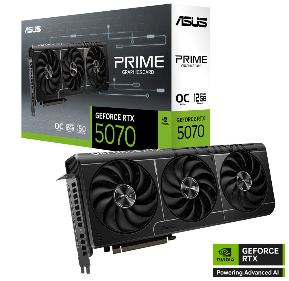 asus prıme geforce rtx™ 5070 12gb gddr7 oc edition