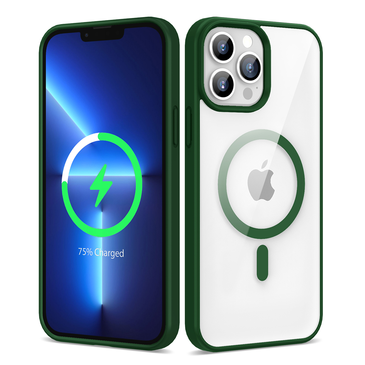 Apple iPhone 13 Pro Max Kılıf M-safe Wireless Şarj Özellikli Silikon Zore Ege Kapak - 4