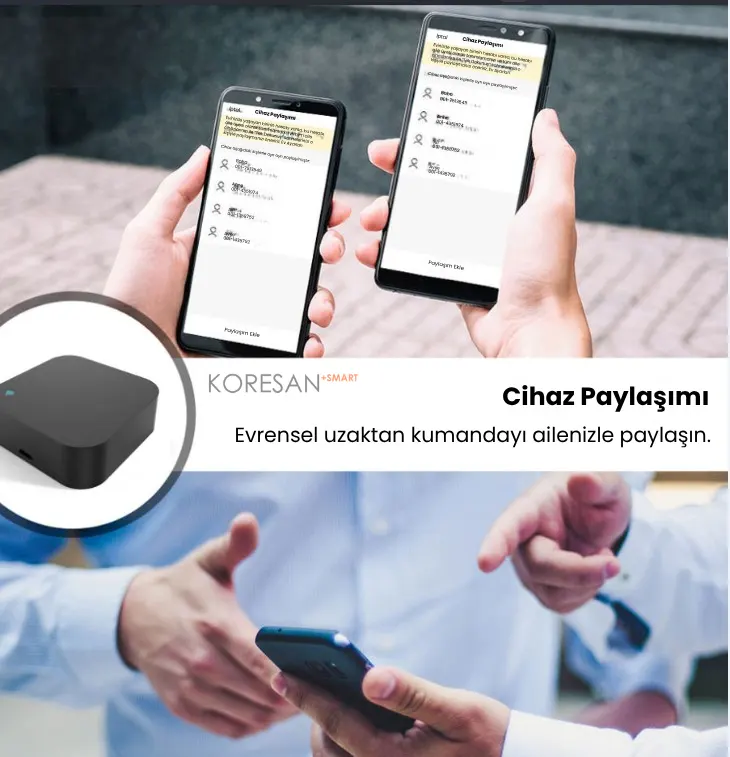 ZIR-200 Tuya Zigbee Akıllı IR Evrensel Kumanda cihaz paylaşımı ve aile üyeleriyle ortak kullanım