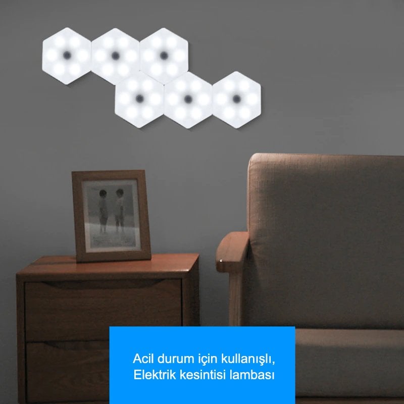 Powermaster MX-359 Üçlü Altıgen Kumandalı Pilli Dokunmatik Tezgah Altı LED Aydınlatma